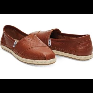 Toms Cognac Full Grain Leather Classics